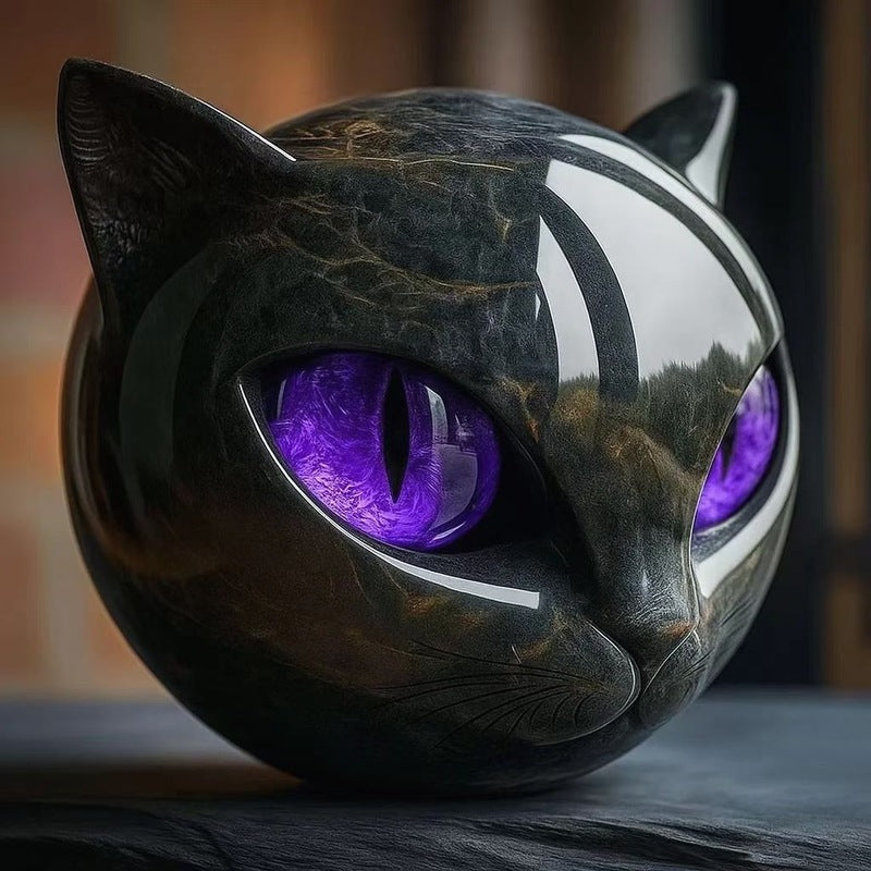 Black Cat Stone Statue