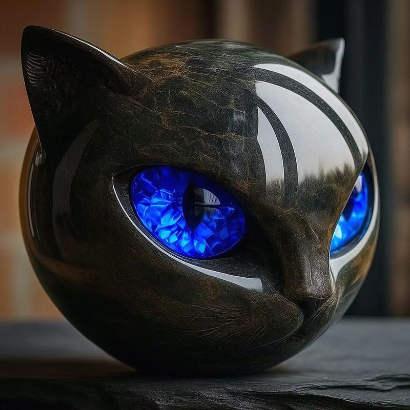 Black Cat Stone Statue
