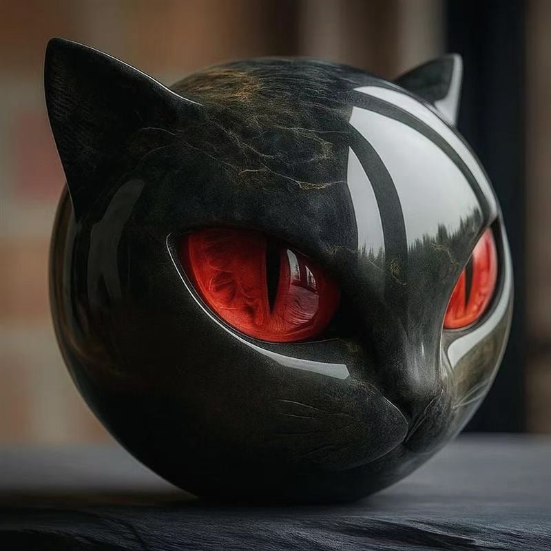Black Cat Stone Statue
