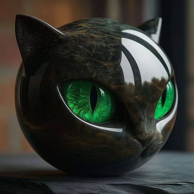 Black Cat Stone Statue