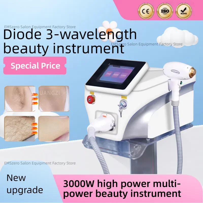 Diode Laser Hair Removal Laser Diode Machine 3000W Ice Platinum Body Permanent Painless Hair Removal Device