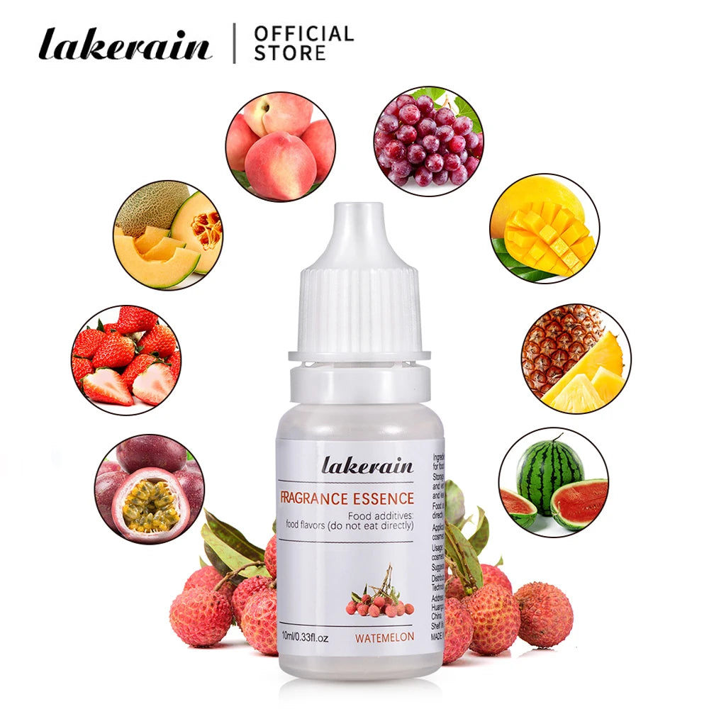Pure Fruit Fragrance Oil 10ml Diffuser Essential Oils Strawberry Flavoring Oil for Lip Gloss DIY Soap Making Lipgloss Essence