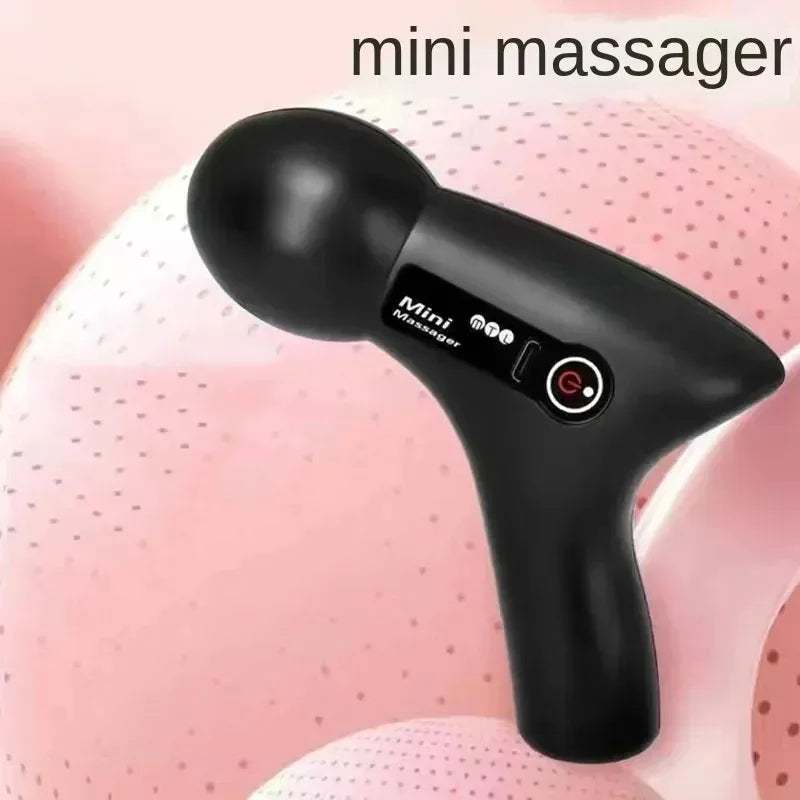 Portable mini massager with ergonomic handle for easy use and effective muscle relief.