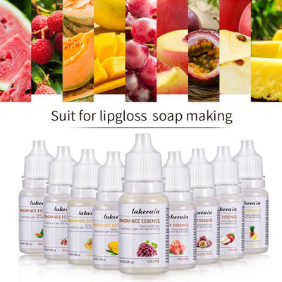 Pure Fruit Fragrance Oil 10ml Diffuser Essential Oils Strawberry Flavoring Oil for Lip Gloss DIY Soap Making Lipgloss Essence