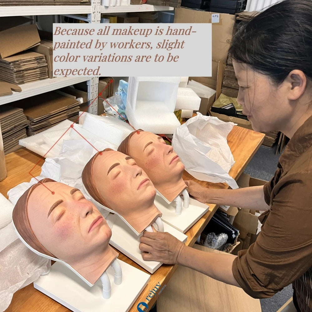 Male Realistic Injection Mannequin Face Training Model Training Head for Facial Injections Light Skin with Masculine Features