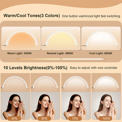Beauty Lamp U-shaped half month Light fixture beauty salon eye protection USB plug LED nail beauty table lamp