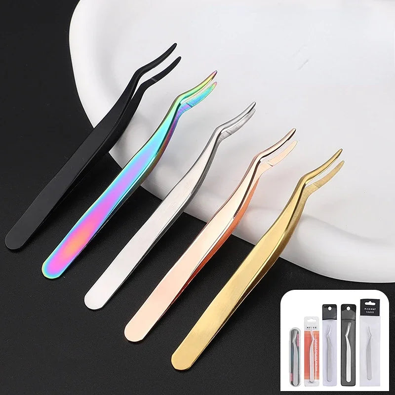 Eyelash Curler Beauty Tools Stainless Steel False Eyelash Aids False Eyelash Tweezers  eyelash tweezers   makeup tools