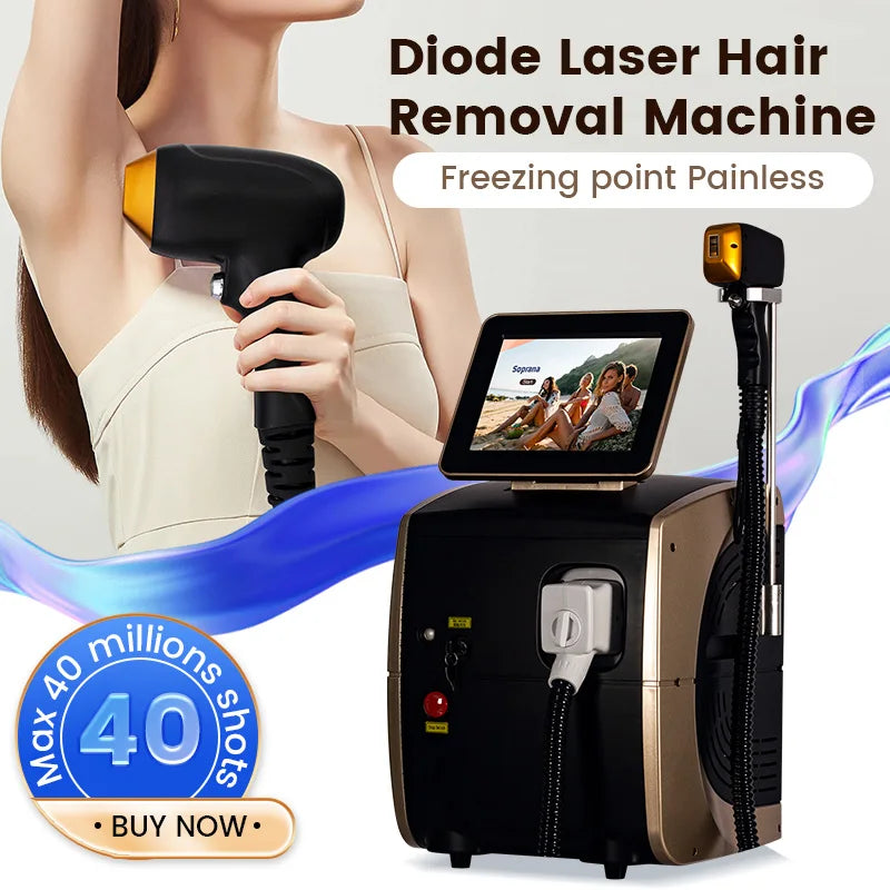 2025 Professional Diode Laser Hair Removal  Nd yag Laser 755 808 1064nm Painless Permanent  Diode Lase Hair Removal Machine