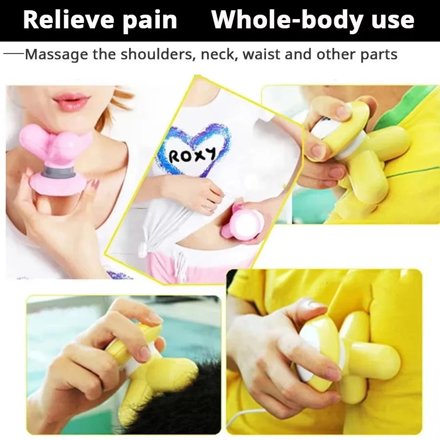Portable Mini Handle Wave Vibration Massager USB Full Body Massage Neck Lower Back Shoulder Relaxation Massager Tool