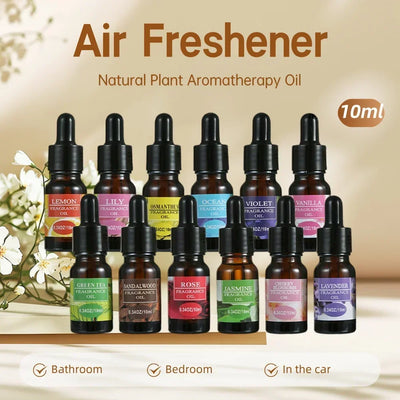 10ml Aromatherapy Essential Oil Long-lasting Rose Lavender Vanilla Jasmine Aroma Oil for Home Care Fragrance Humidifier Diffuser
