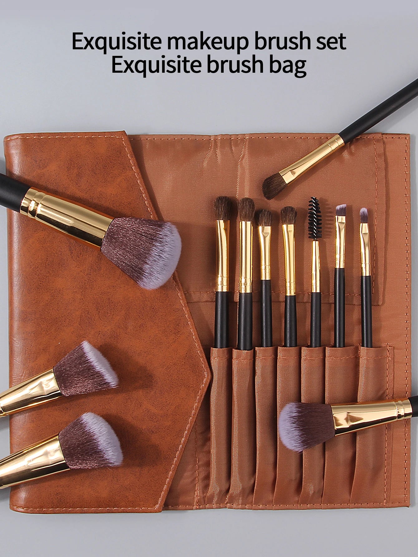 Travel makeup Essentials: 12pieces makeup brush set + Storage bag, soft bristles for easy powder grasping, portable beauty tools