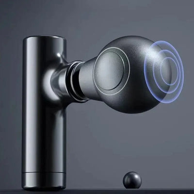 Portable electric muscle massage gun with a sleek design and deep tissue massage ball for fascia relief.