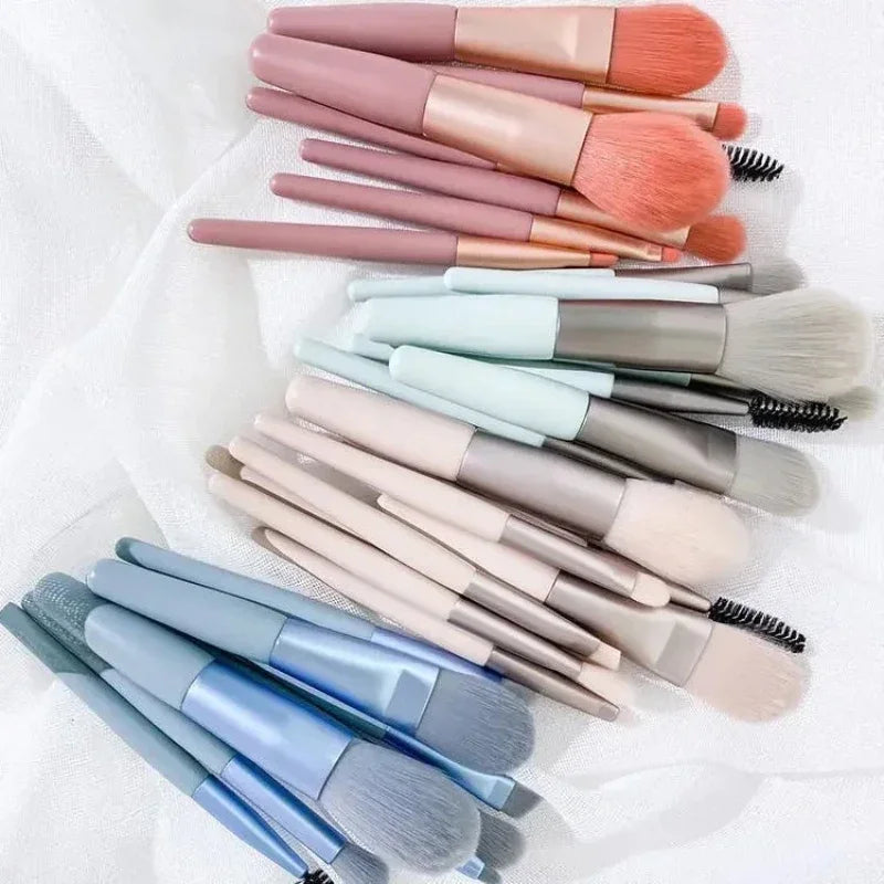 8PCS Portable Makeup Brush Set Soft Makeup Concealer Brush Blush Loose Powder Eye Shadow Foundation Brush Beauty Tools